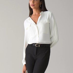 new white house black market soft classic blouse top xs $108 tags